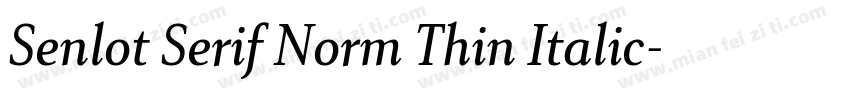 Senlot Serif Norm Thin Italic字体转换